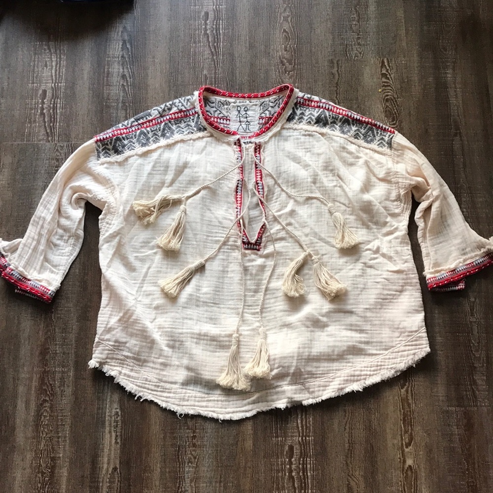 Johnny Was tasseled tunic